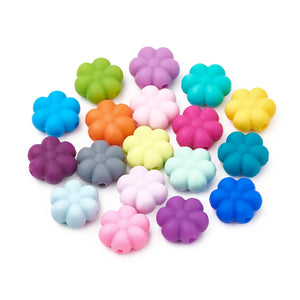 Silikonperle Blume lebensmittelecht 14x13x6mm verschiedene Farben 1 Stück