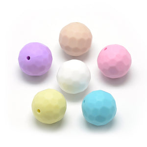 Silikonperlen facettiert 15mm lebensmittelecht 1 Stück