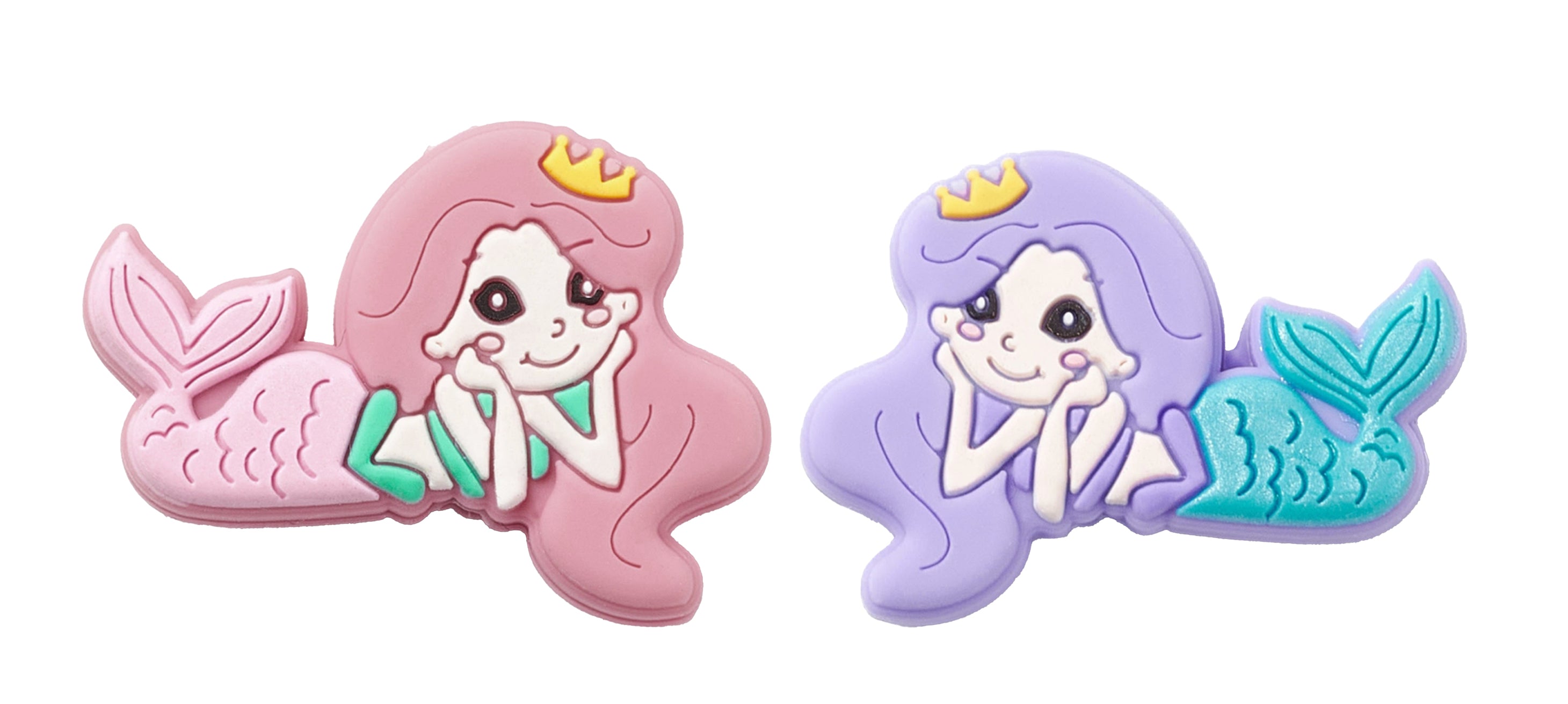 Silikonperle Meerjungfrau lila/rosa 26x37x8,5mm 1 Stück