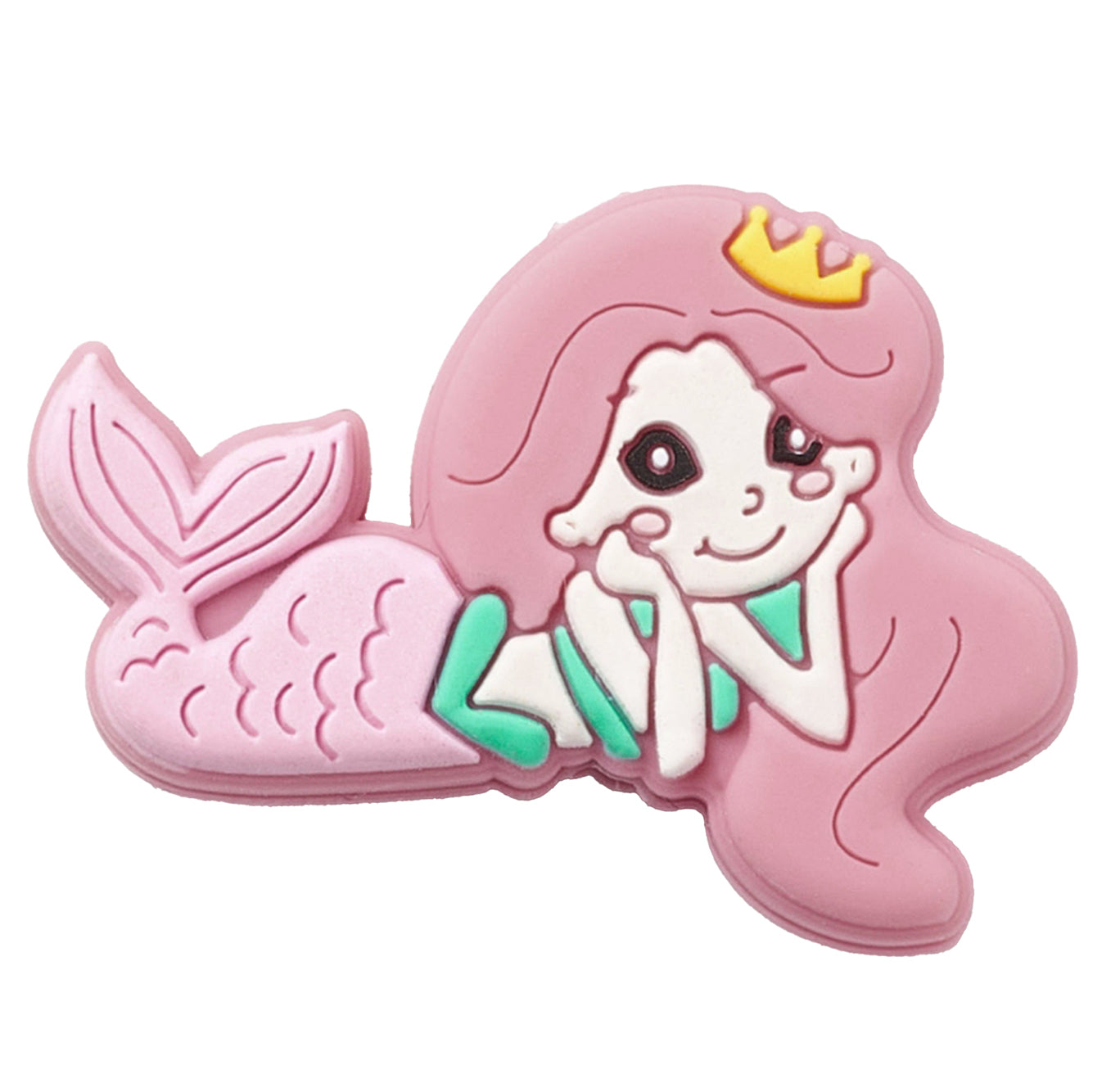 Silikonperle Meerjungfrau lila/rosa 26x37x8,5mm 1 Stück