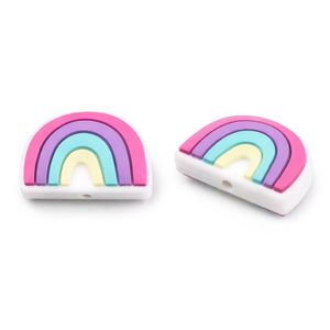 Silikonperle Regenbogen lebensmittelecht 18x25x9mm 1 Stück