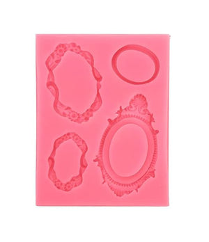 Silikonpressform Bilderrahmen Vintage 4 Designs 84x86x9mm