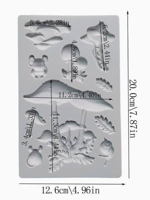 Silikon-Pressform Fantasy Pilze 12,7x20,5cm