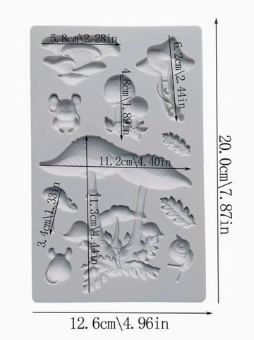 Silikon-Pressform Fantasy Mushrooms 12,7x20,5cm
