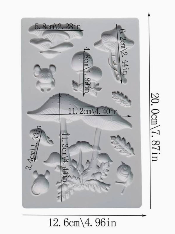 Silikon-Pressform Fantasy Mushrooms 12,7x20,5cm