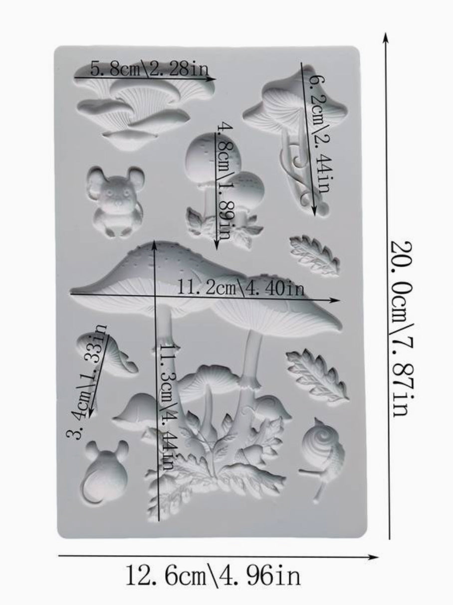 Silikon-Pressform Fantasy Pilze 12,7x20,5cm