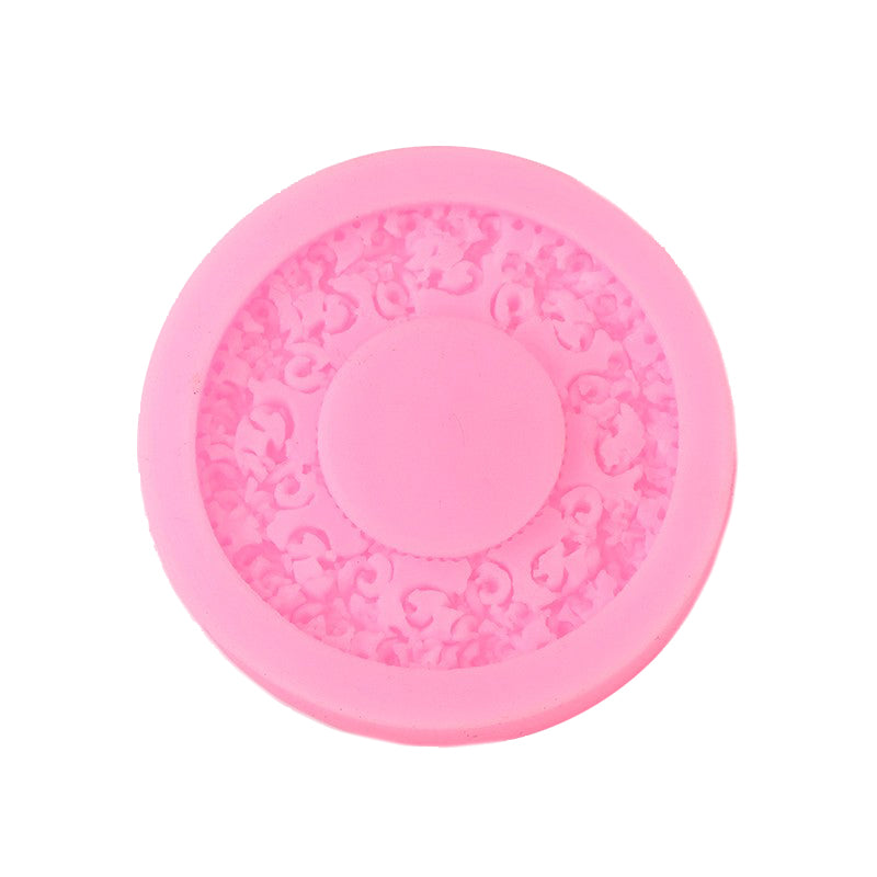 Silikonpressform Kranz Ornament rund 57x11mm