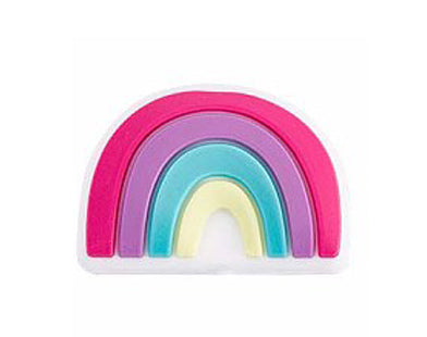 Silikonperlen Regenbogen bunt 2,5x1,75cm 1 Stück