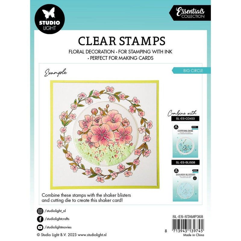 Studio Light Essentials Silikonstempel Big Circle Kirschblüten 11,9 x 12,9 x 0,3 cm