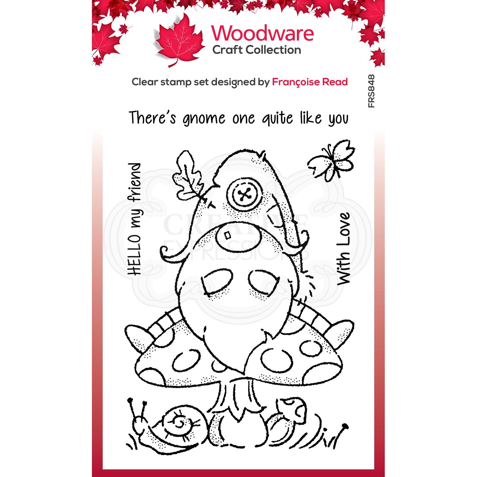Silikonstempel Wald-Gnom Holzwaren-Bastelkollektion 10,5 x 14,5 cm