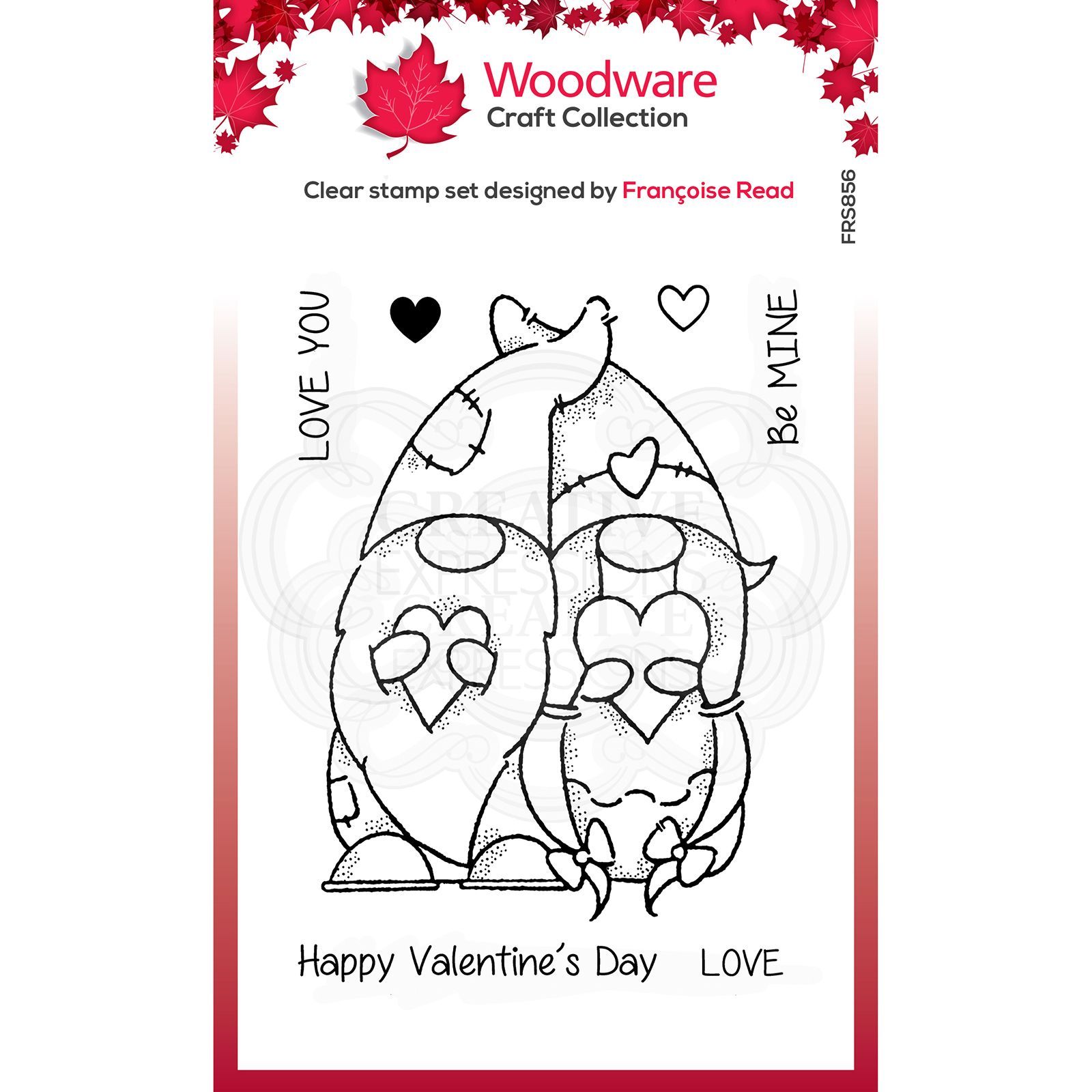 Silikonstempel Waldgnom-Pärchen Woodware Craft Collection 10,5x14,5cm Valentine Gnome