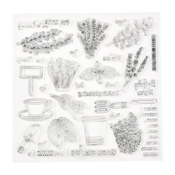 Silikonstempel Garten und Kräuter 15,5x15,5x0,3cm/ Bogen