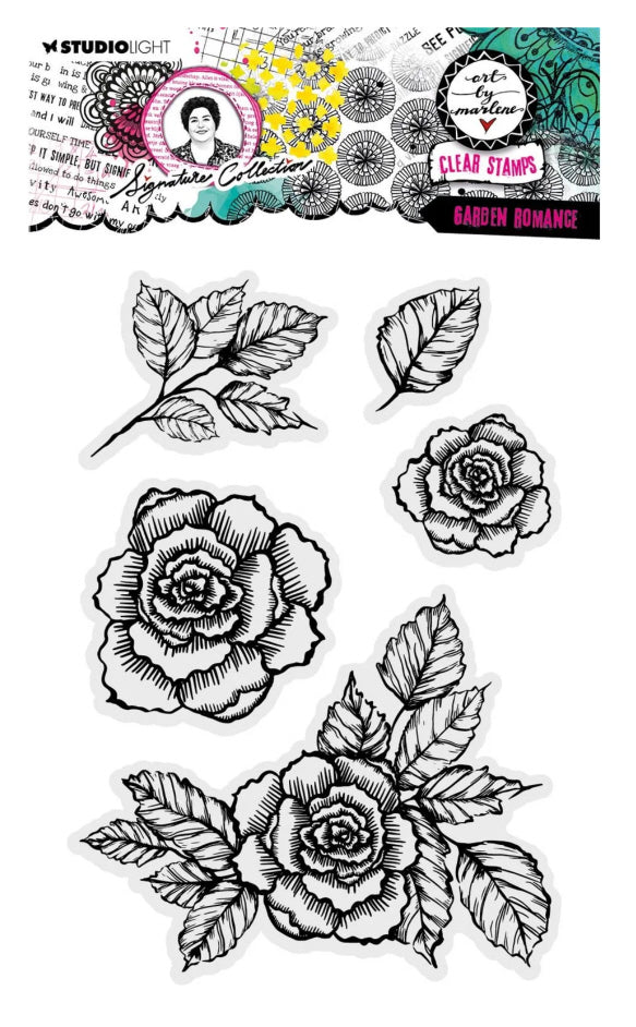 Studio Light Signature Collection Silikonstempel Garden romance- Rosen 15,24x20,32 cm 5-teilig