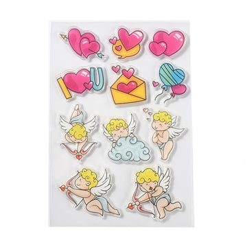Silikonstempel LOVE Amor Herzen Valentinstag 16x10,5cm 11 Stempel sortiert