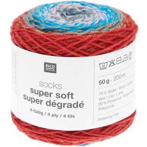 Rico Design Socks Super Soft Super Dégradé Sockenwolle 4-fädig 50g 200m