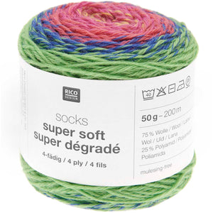 Rico Design Socks Super Soft Super Dégradé Sockenwolle 4-fädig 50g 200m
