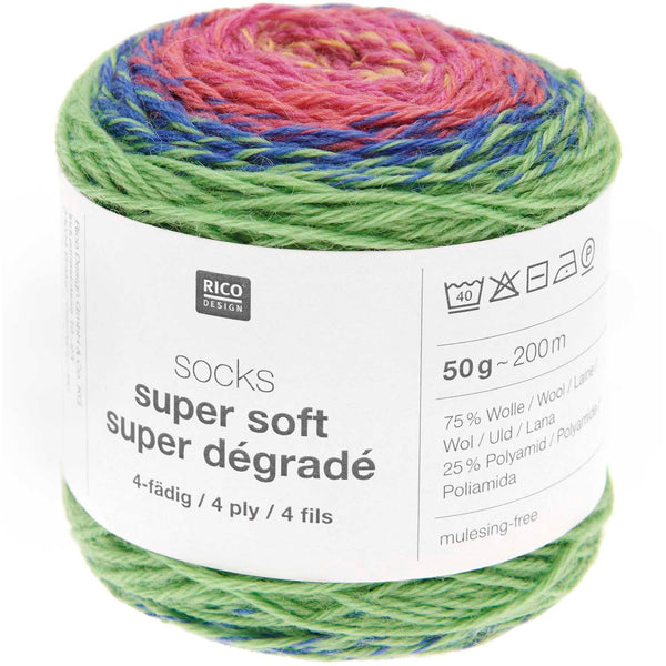 Rico Design Socks Super Soft Super Dégradé Sockenwolle 4-fädig 50g 200m