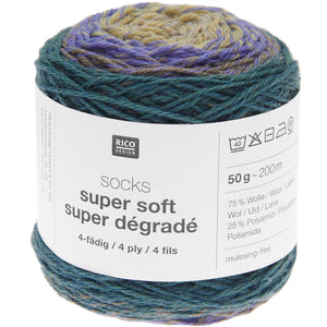 Rico Design Socks Super Soft Super Dégradé Sockenwolle 4-fädig 50g 200m
