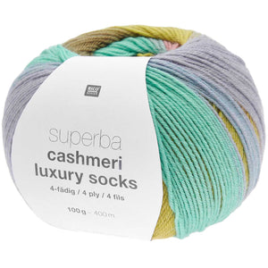 Rico Design Superba Kaschmir-Luxussocken, 4-lagig, 100 g, 400 m