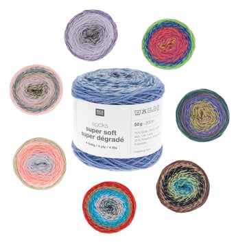 Rico Design Socks Super Soft Super Dégradé Sockenwolle 4-fädig 50g 200m