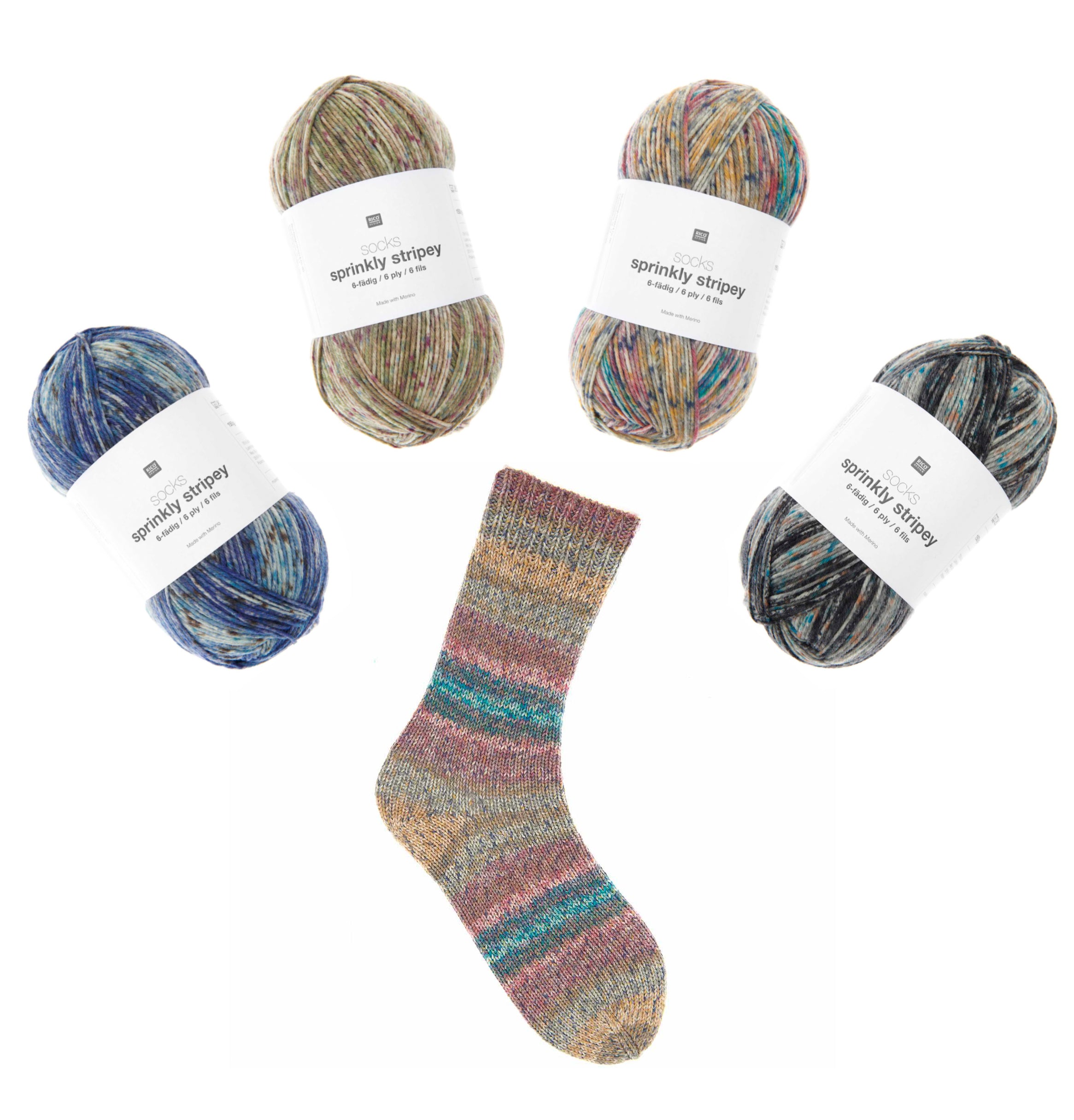 Rico Design Socken Sprinkly Striply 6-fädig superwash Sockenwolle
