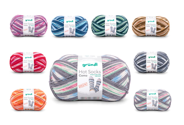 Gründl Hot Socks Como Sockenwolle 6-fach 75 % Schurwolle (superwash) 25 % Polyamid 150 g / 375 m