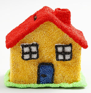 Spardose Haus Sperrholz mit Kunststoffstopfen 10x10x5,4cm 1 Stück