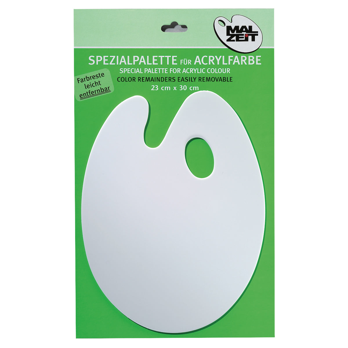Spezialpalette aus Kunststoff weiß für Acrylfarbe 23 x 30 cm