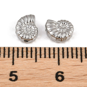 Edelstahlperle Spiralmuschel silbern 6x5mm 1 Stück