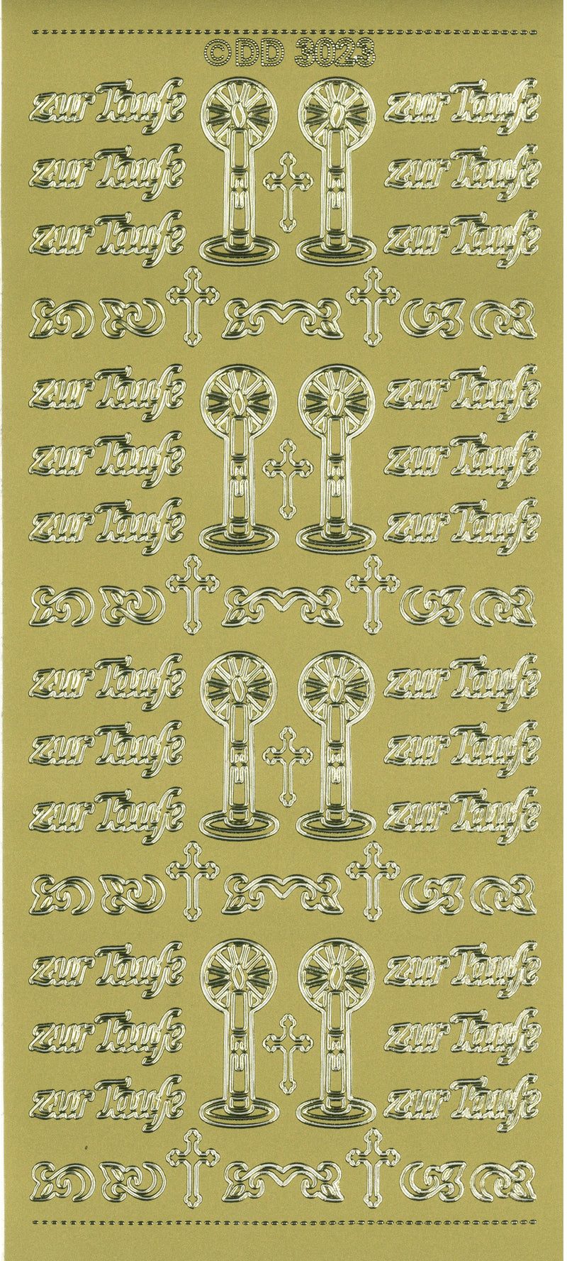 Konturenaufkleber Zur Taufe 1 Bogen 10x23cm