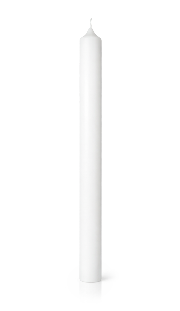 Stabkerze Taufkerzenrohling weiß 100% Paraffin ø 3cm 40cm in Klarsichtkarton