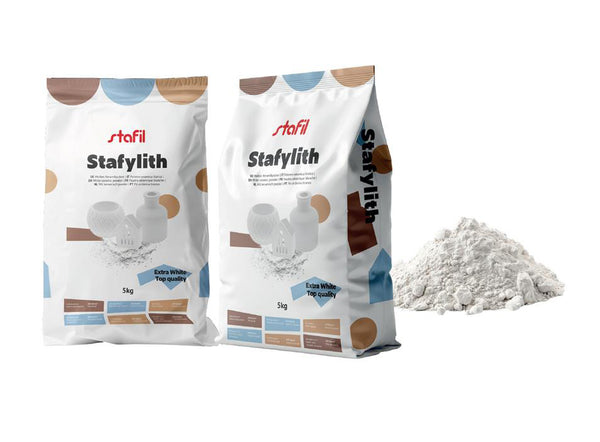 Stafylith Gießpulver Keramik EXTRA WHITE TOP QUALITY lufttrocknend geruchlos 200 N/mm2 Härtegrad