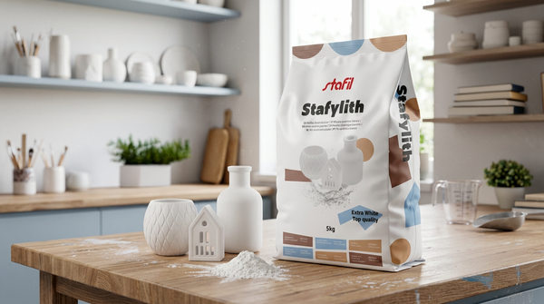 Stafylith Gießpulver Keramik EXTRA WHITE TOP QUALITY lufttrocknend geruchlos 200 N/mm2 Härtegrad
