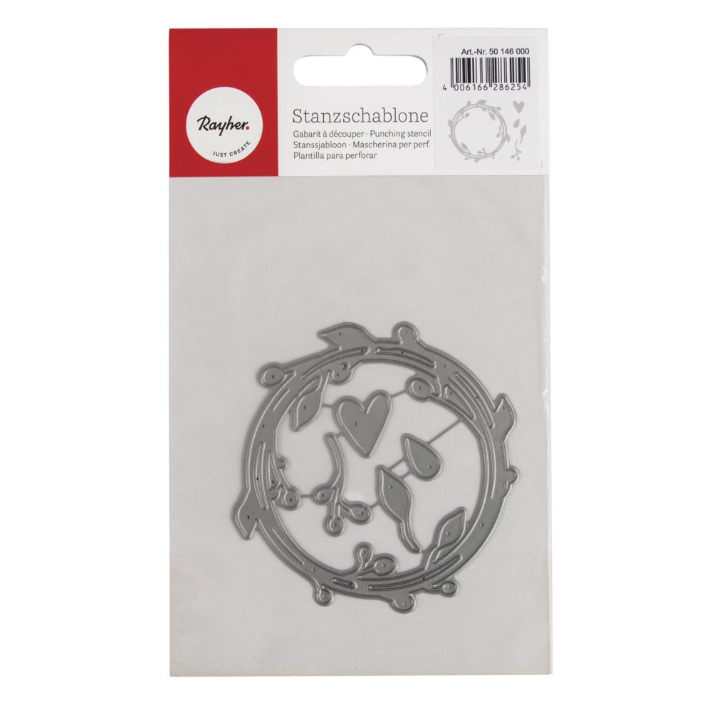 Stanzschablone Blätterkranz 7,5cm 100% Stahl