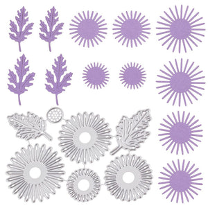 Stanzschablonen Blumen und Blätter 9,8×6,7cm