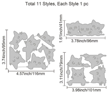 Stanzschablonen Katzen - Set 11-teilig 96/~116x41~95mm