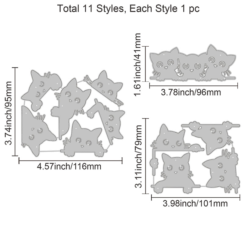 Stanzschablonen Katzen - Set 11-teilig 96/~116x41~95mm