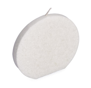 Kerzenrohling rund aus Stearin weiß 11x11,5cm Kristalloptik