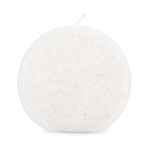 Kerzenrohling rund aus Stearin weiß 11x11,5cm Kristalloptik