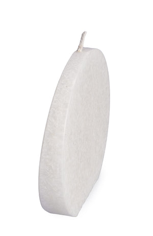 Kerzenrohling rund aus Stearin weiß 11x11,5cm Kristalloptik