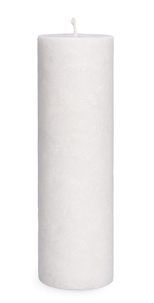 Stearinkerze Stumpenrohling mit Korkboden weiß strukturierte Oberfläche 20x6 cm