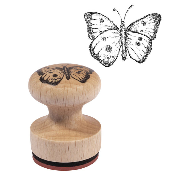 Stempel Schmetterling mit Holzgriff 3cm ø
