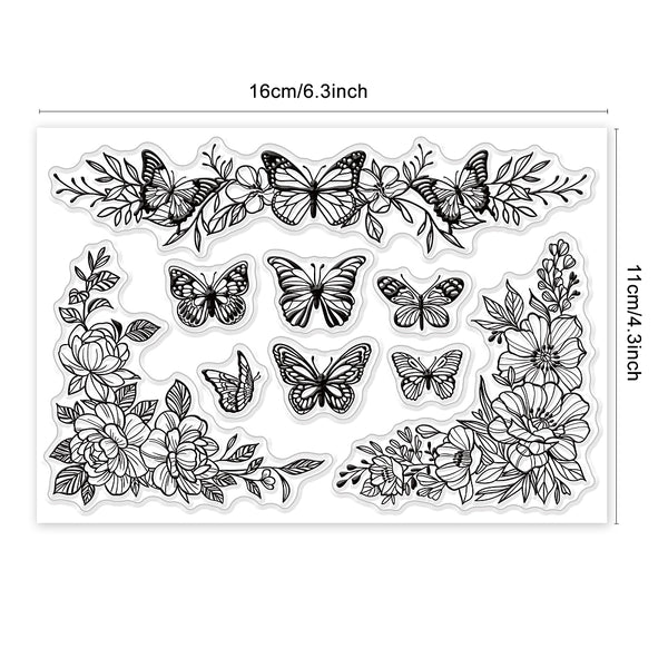 Silikonstempel Schmetterlinge 16x11cm