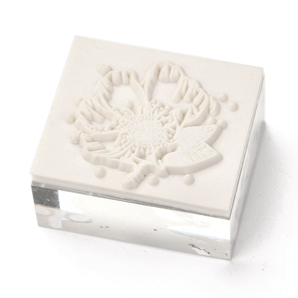 Stempel auf Acrylblock Mohnblume