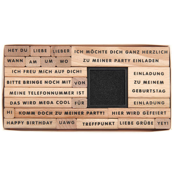 Paper Poetry Stempelset Einladung zur Party 22teilig