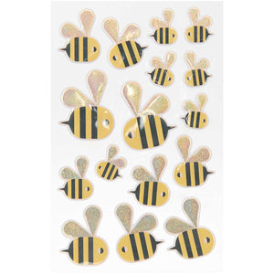 Puffy Sticker Bienen PVC 1 Bogen 15x9,5cm