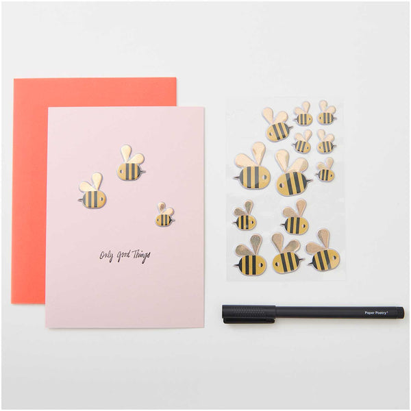 Puffy Sticker Bienen PVC 1 Bogen 15x9,5cm