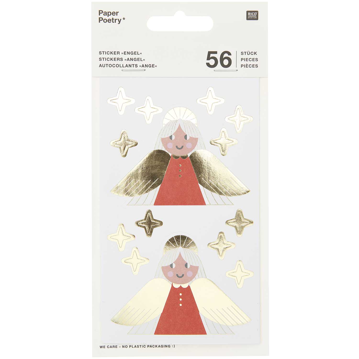 Aufkleber „Ich liebe Weihnachten“ Engel FSC MIX 4 Blatt à 15,5 x 8,5 cm