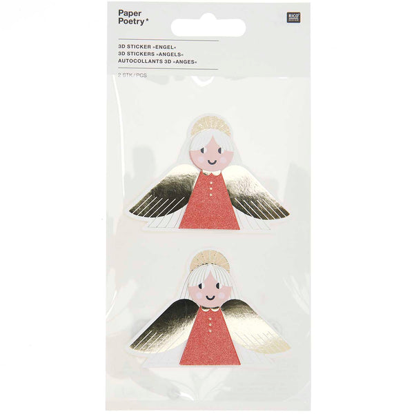 3D Sticker I love Christmas Engel FSC MIX 2 Stück