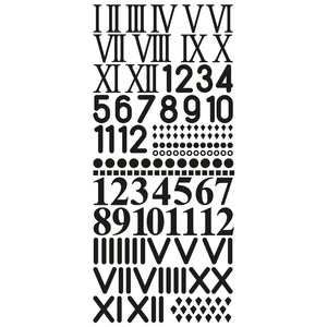 Klebeschrift Uhrenziffern 10x23cm schwarz